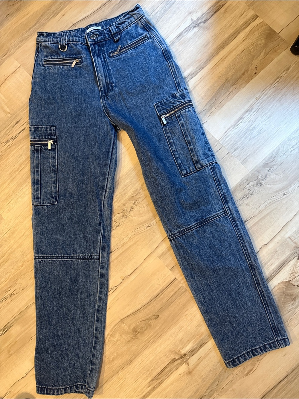 WeWoreWhat Blue Straight-Leg Cargo Jeans
